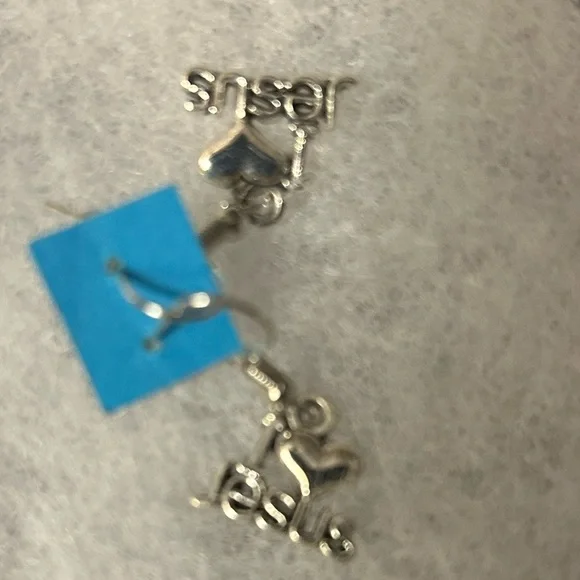 NWT earrings #god .925 sterling / stainless heavy duty I love Jesus earr… - Picture 6 of 7